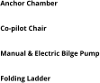 Anchor Chamber  Swivelling Pilot Chair Co-pilot Chair Navigation Lights Manual & Electric Bilge Pump Switch Panel with USB Plug Folding Ladder